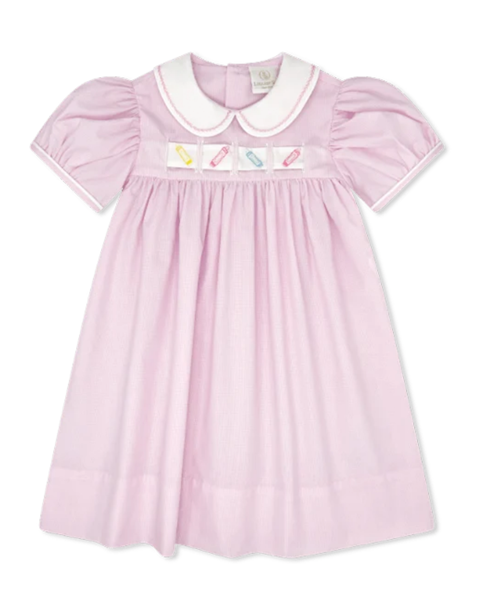 Lullaby Set Ruth Ribbon Dress w/3 Ribbons Baby Pink Minigingham