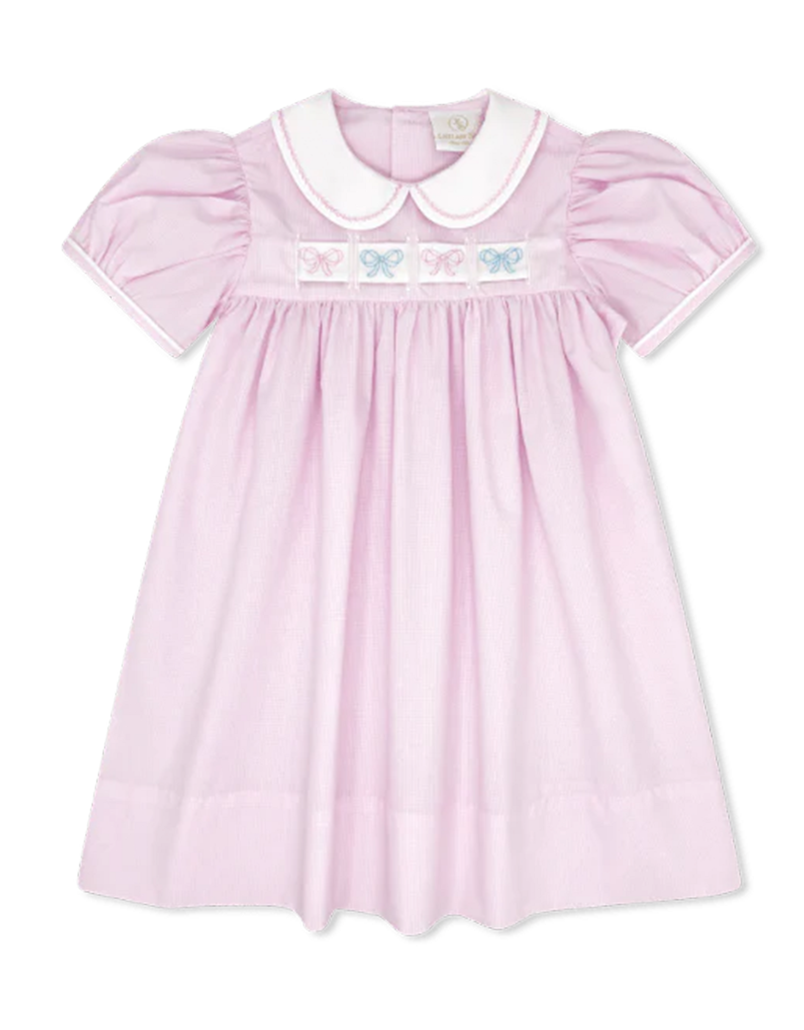 Lullaby Set Ruth Ribbon Dress w/3 Ribbons Baby Pink Minigingham
