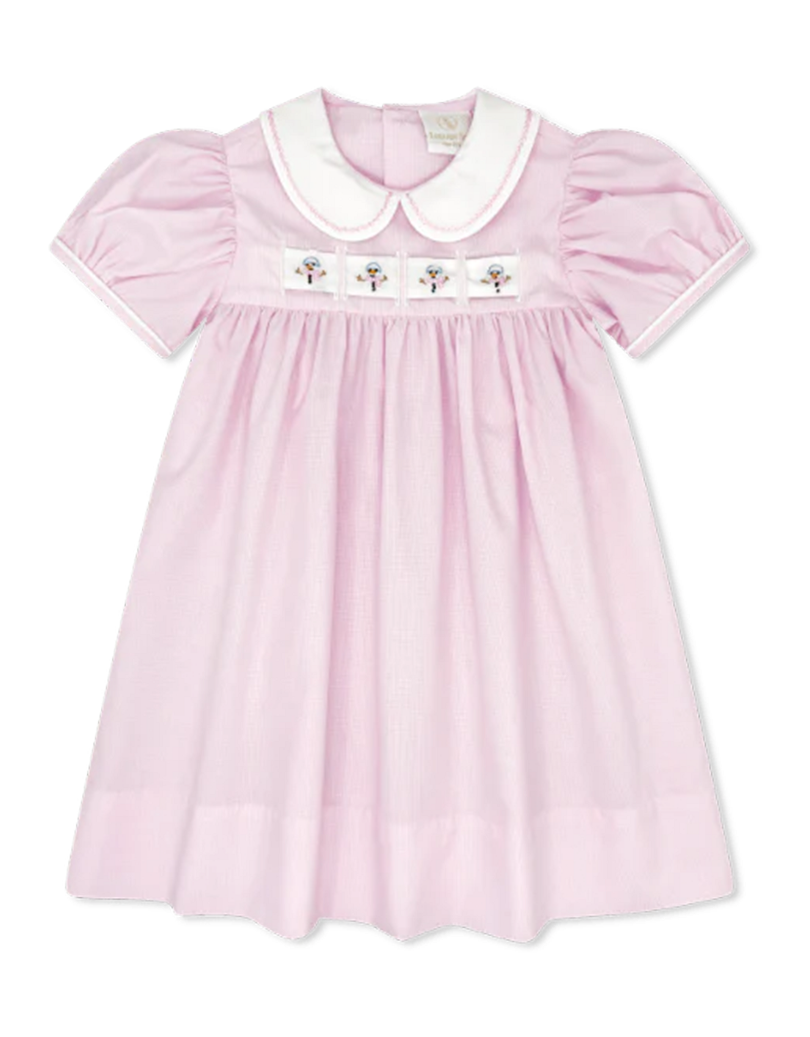 Lullaby Set Ruth Ribbon Dress w/3 Ribbons Baby Pink Minigingham