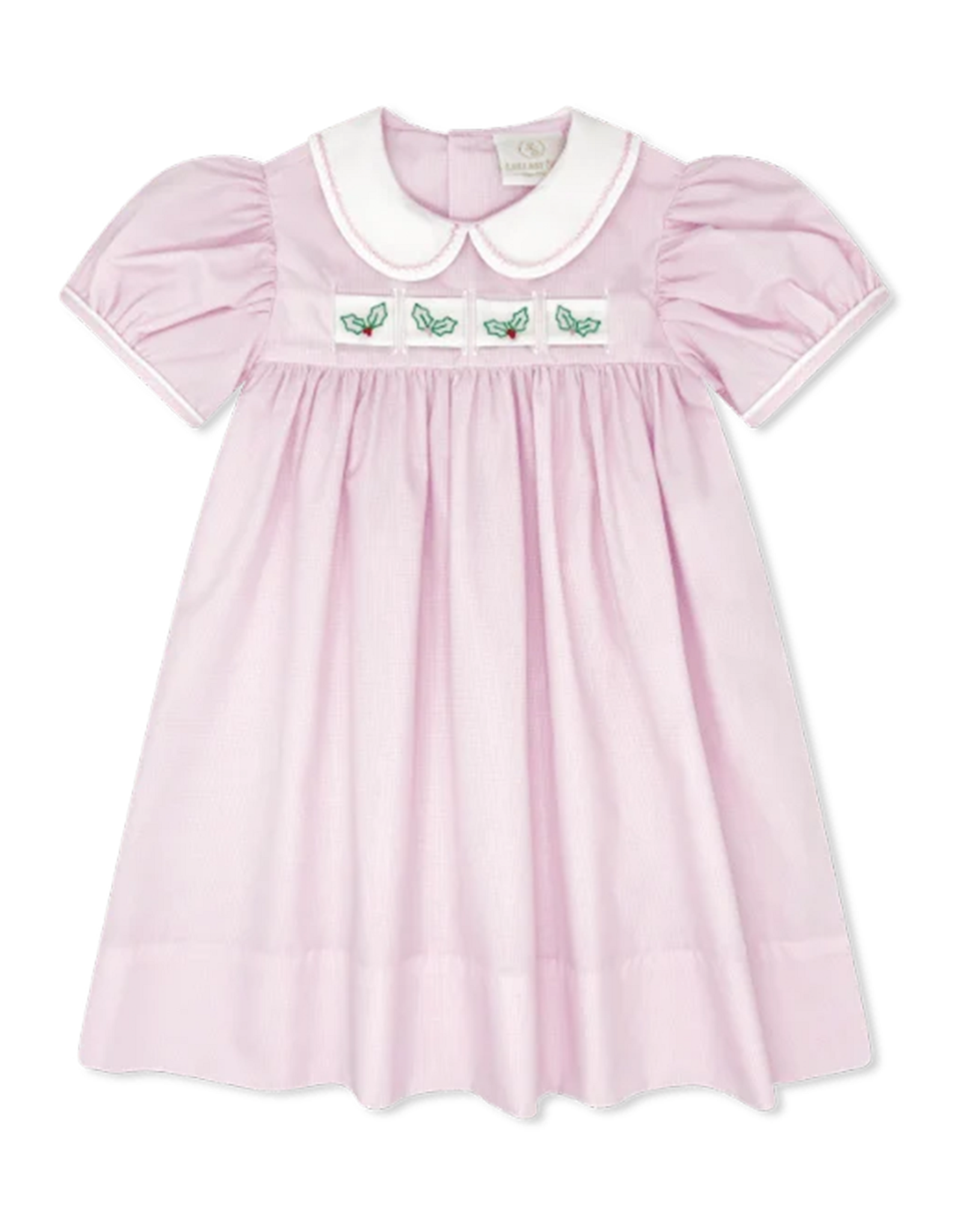 Lullaby Set Ruth Ribbon Dress w/3 Ribbons Baby Pink Minigingham