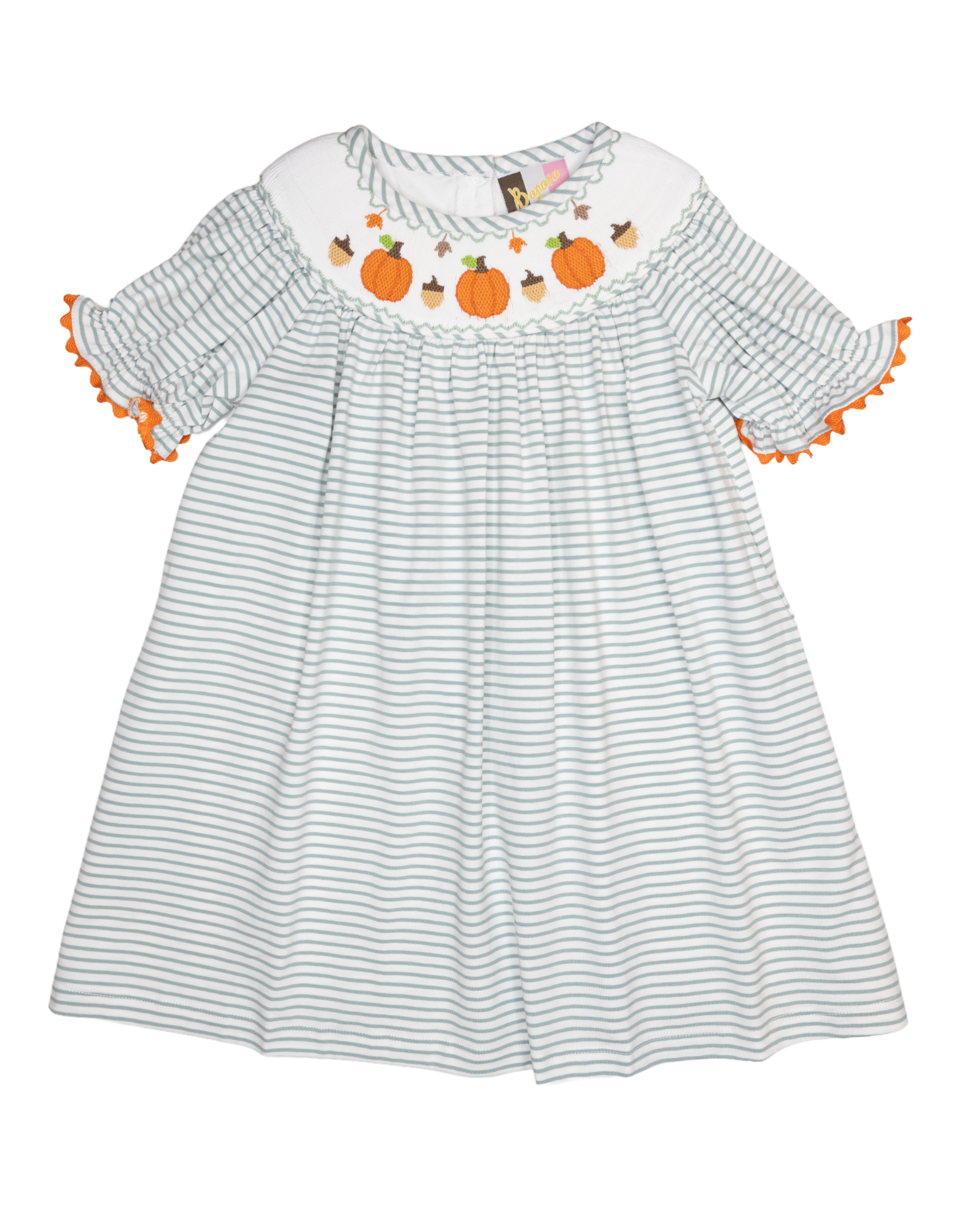 Banana Split 231 Pumpkin Patch Smocked Bishop Dress