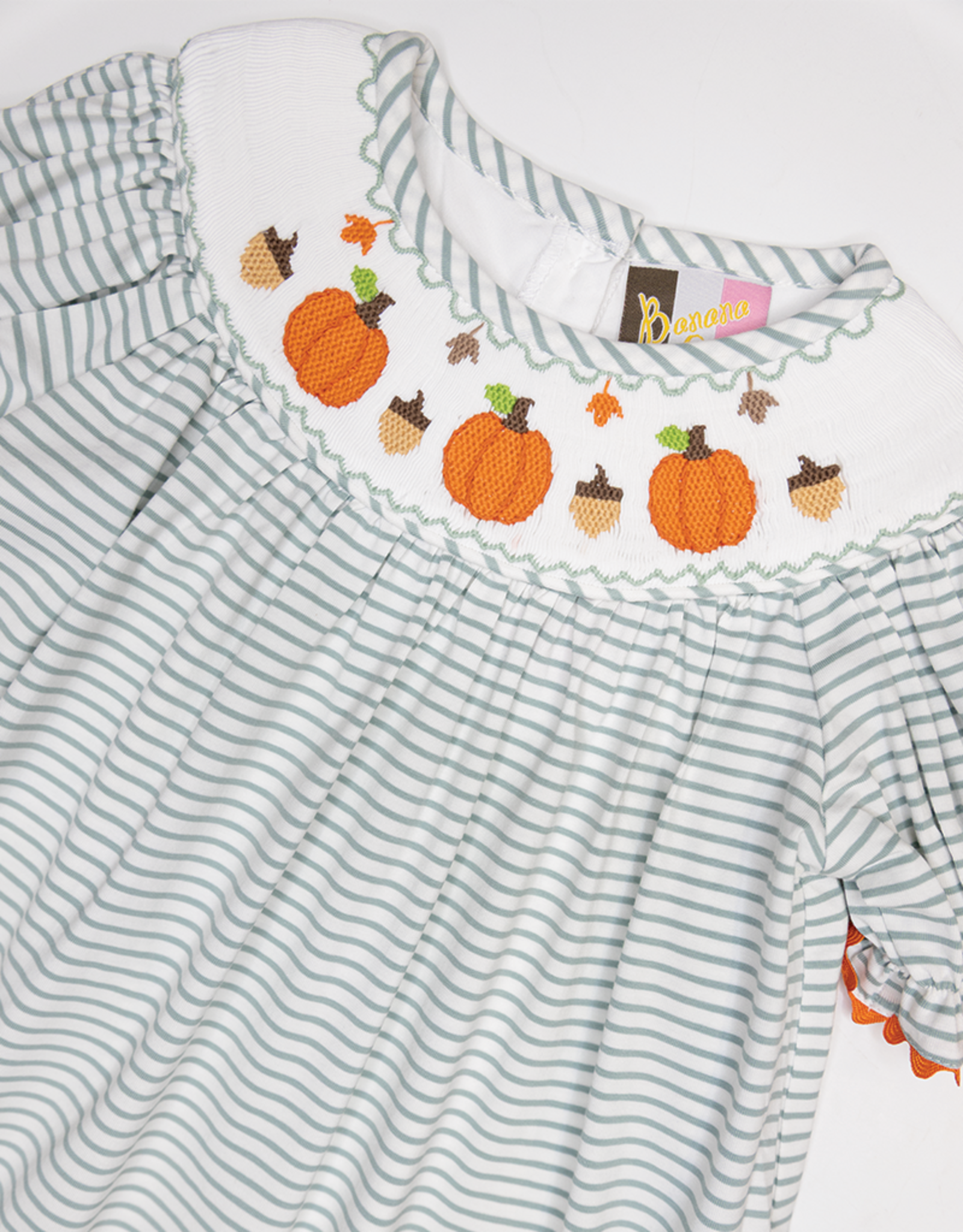 Banana Split 231 Pumpkin Patch Smocked Bishop Dress