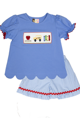 Banana Split 241 Wheels on the Bus Ruffle Short Set