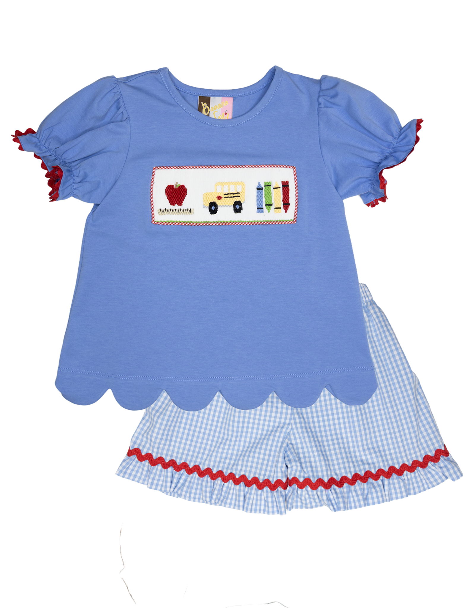 Banana Split 241 Wheels on the Bus Ruffle Short Set