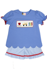 Banana Split 241 Wheels on the Bus Ruffle Short Set