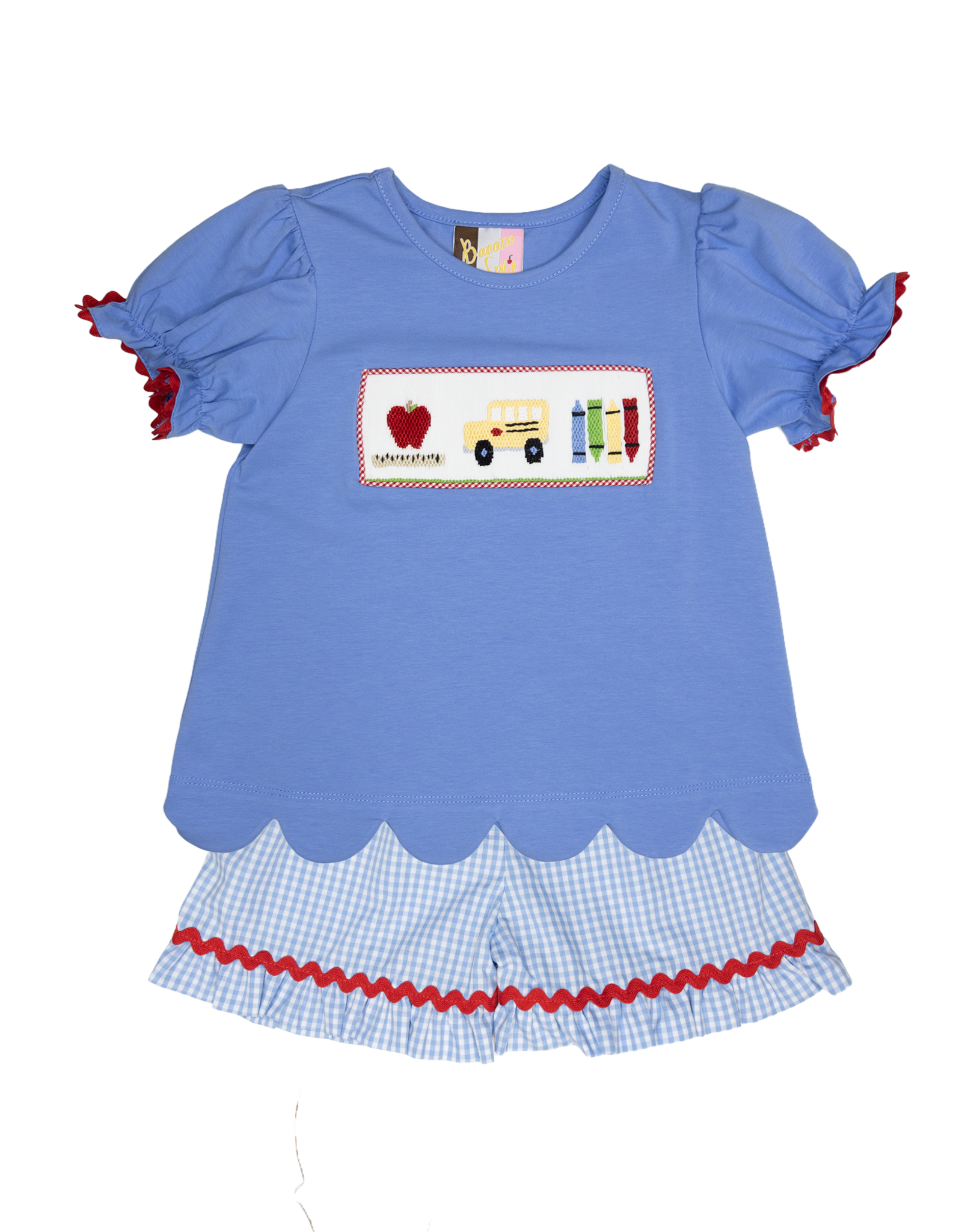 Banana Split 241 Wheels on the Bus Ruffle Short Set