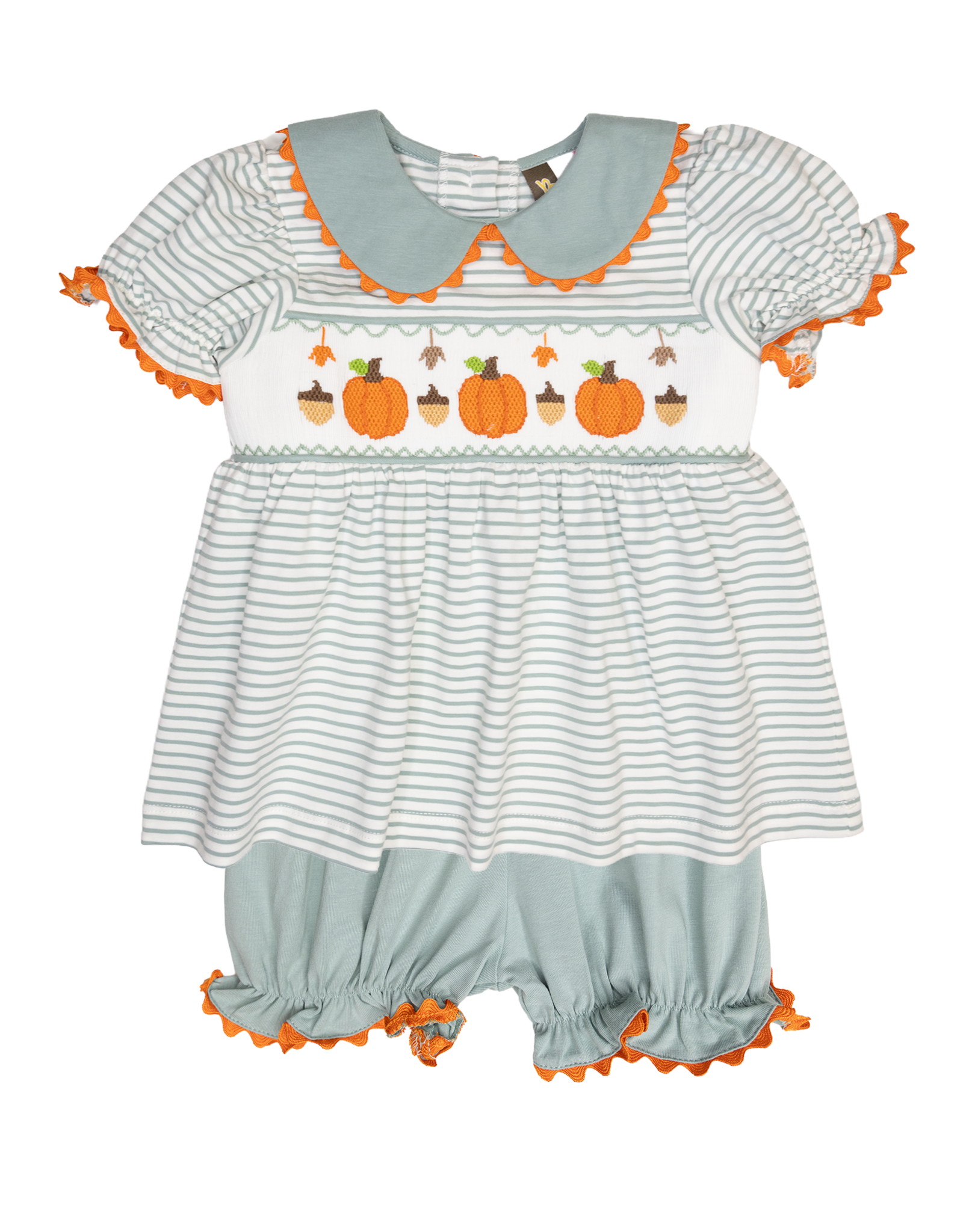 Banana Split 233 Pumpkin Patch Smocked Bloomer Set