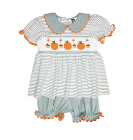 Banana Split Pumpkin Patch Smocked Bloomer Set