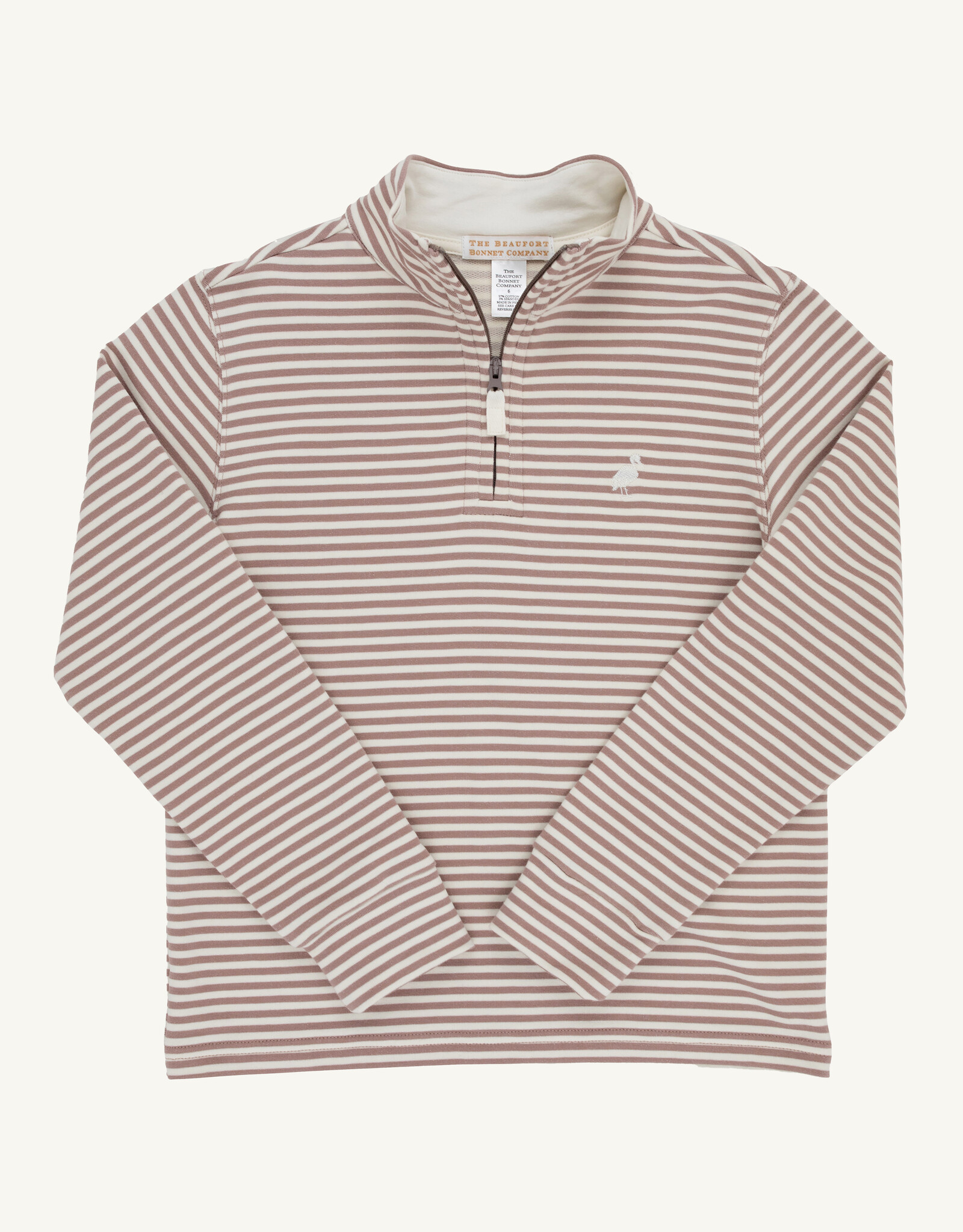TBBC Hayword Half Zip Gray Bay Brown/Pearl Stripe