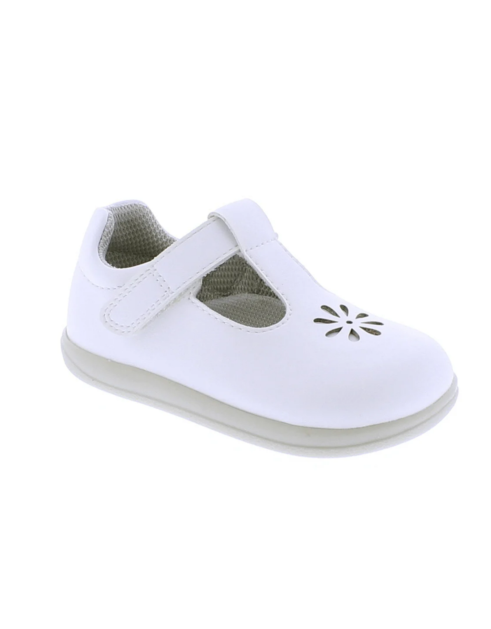 Footmates Becky T-Strap White 106
