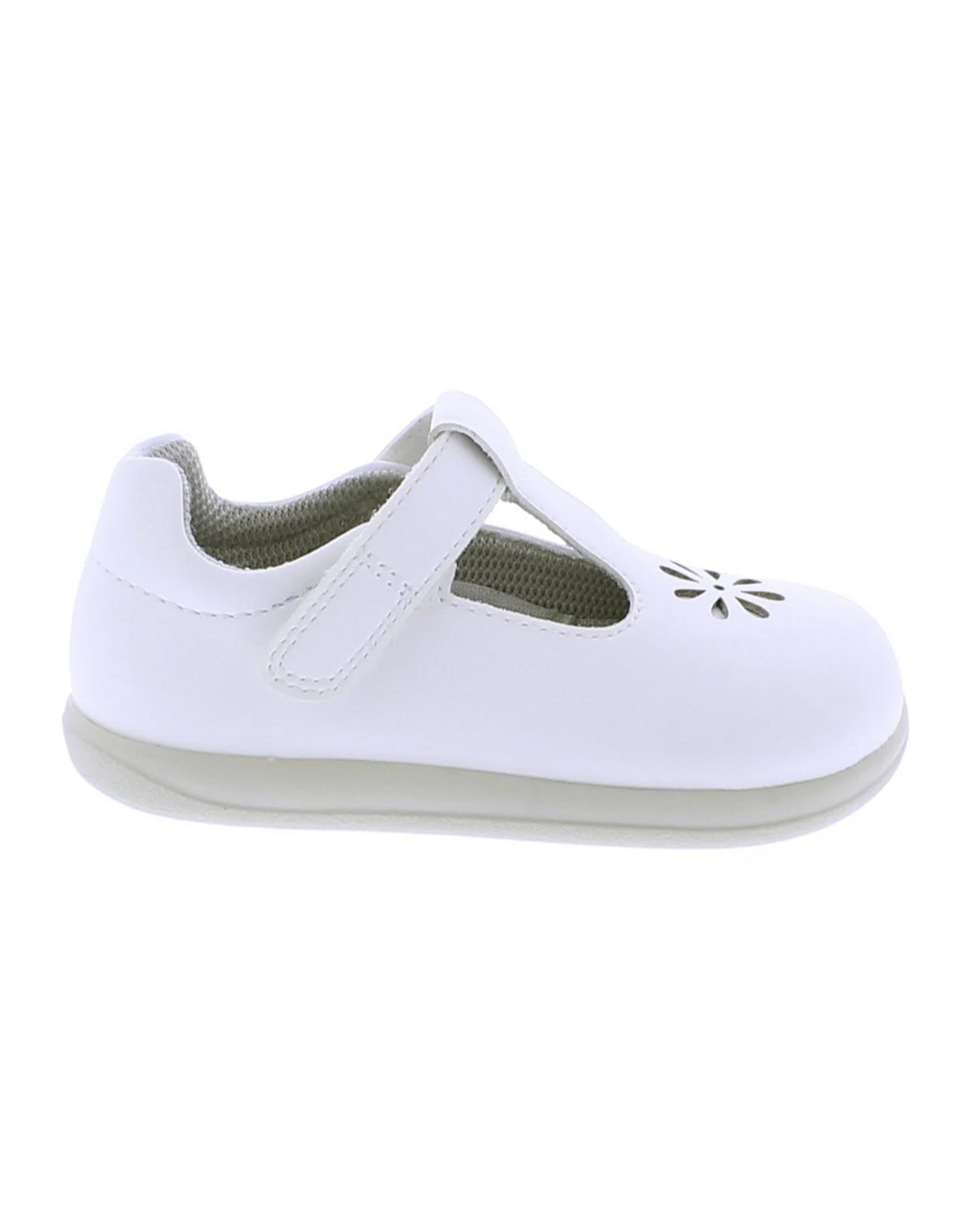 Footmates Becky T-Strap White 106