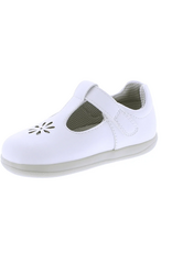 Footmates Becky T-Strap White 106