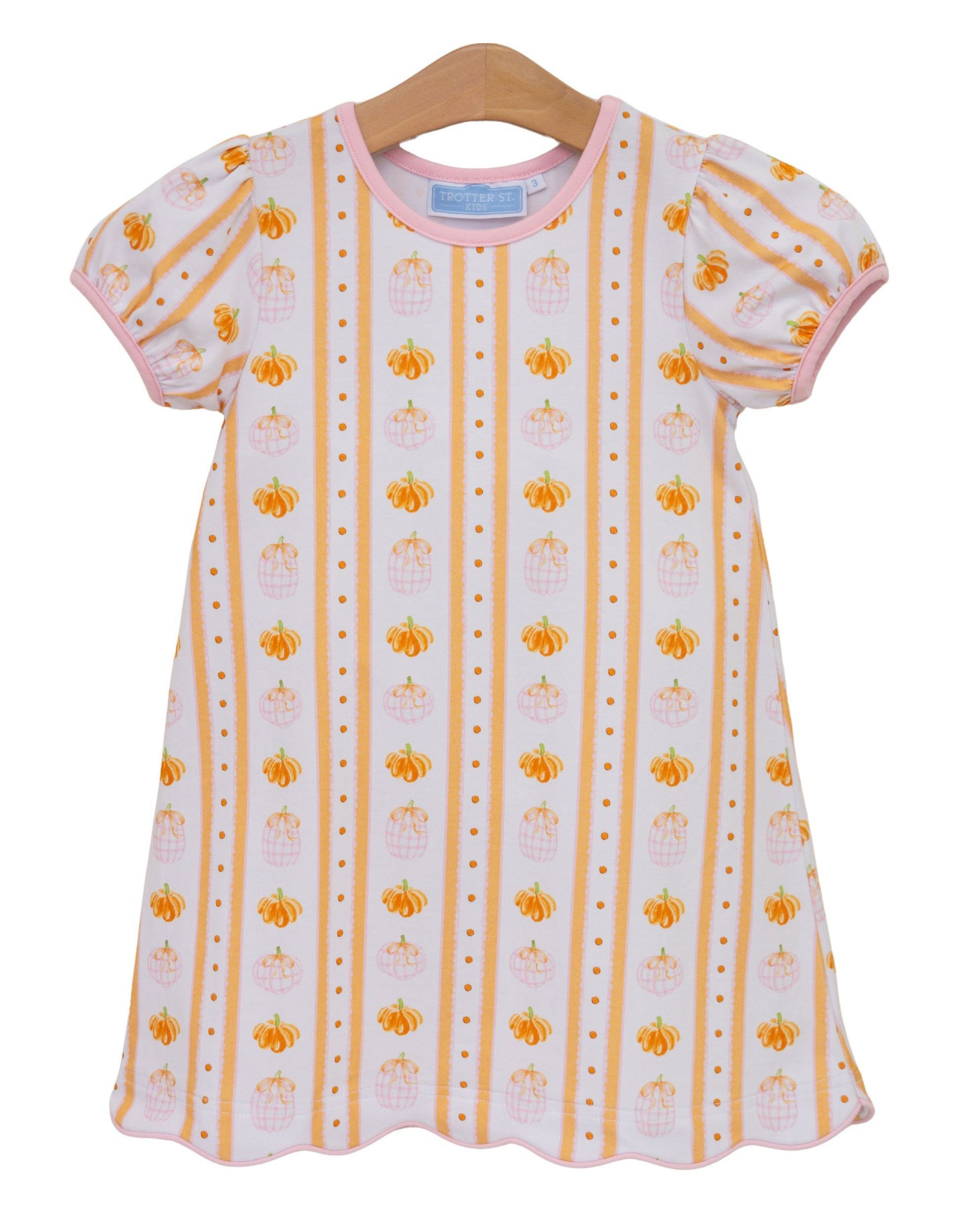Trotter Street Kids TSF26 Pumpkin Patch Scalloped Dress