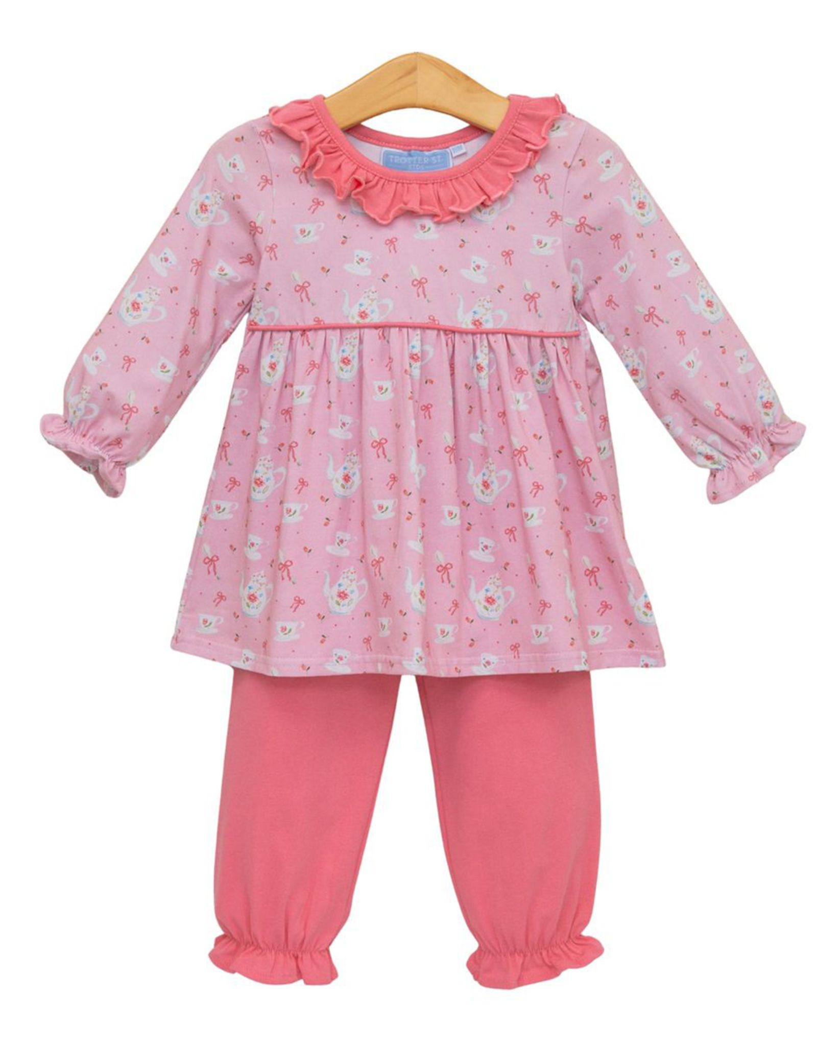 Trotter Street Kids TSF26 Tea for Two Bloomer Pant Set