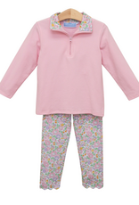Trotter Street Kids TSF26 Autumn Blooms 1/4 Zip Pant Set