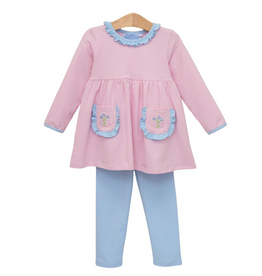Trotter Street Kids Flower Bouquet Pant Set
