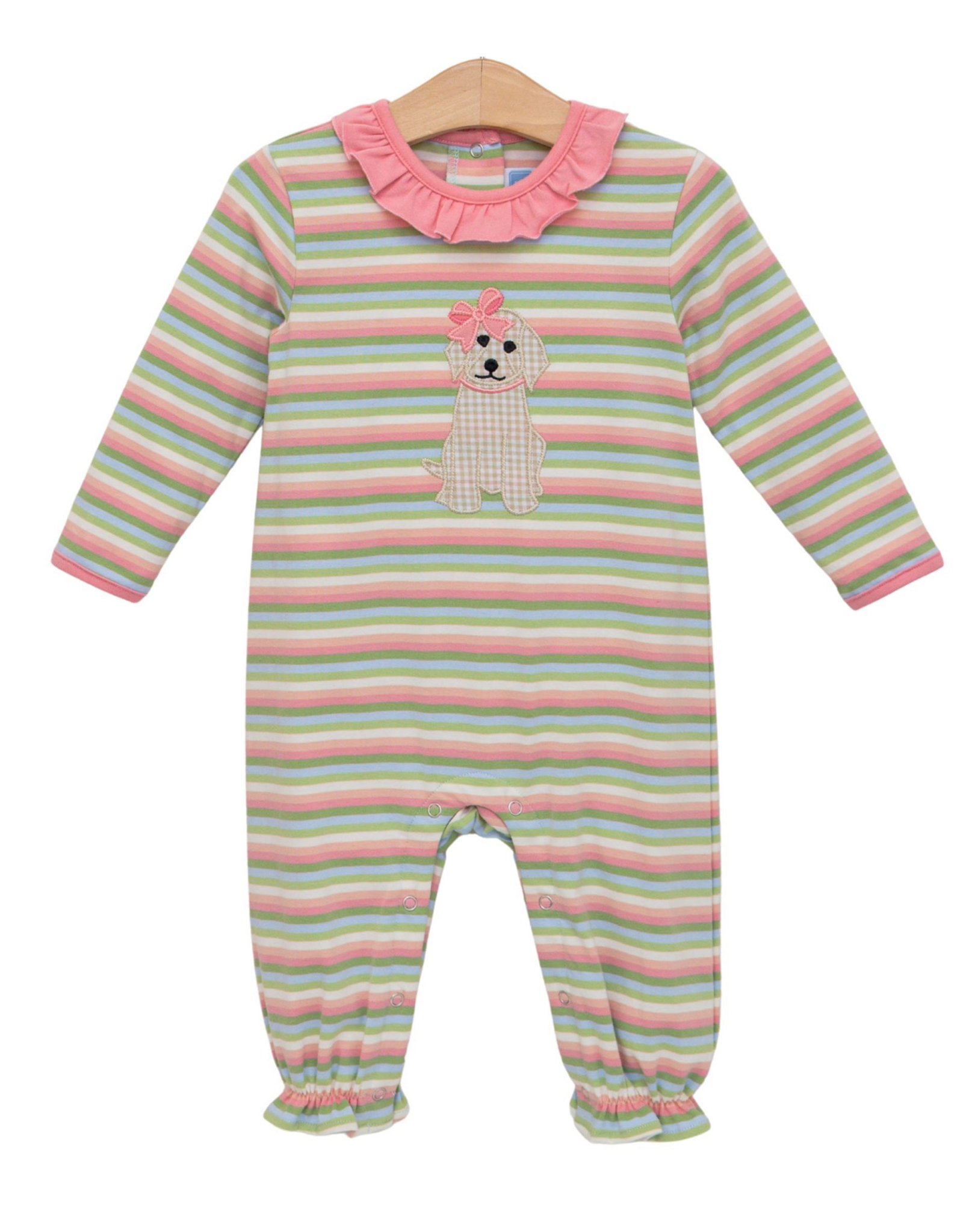 Trotter Street Kids TSF26 Puppy Ruffle Romper