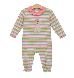 Trotter Street Kids Puppy Ruffle Romper