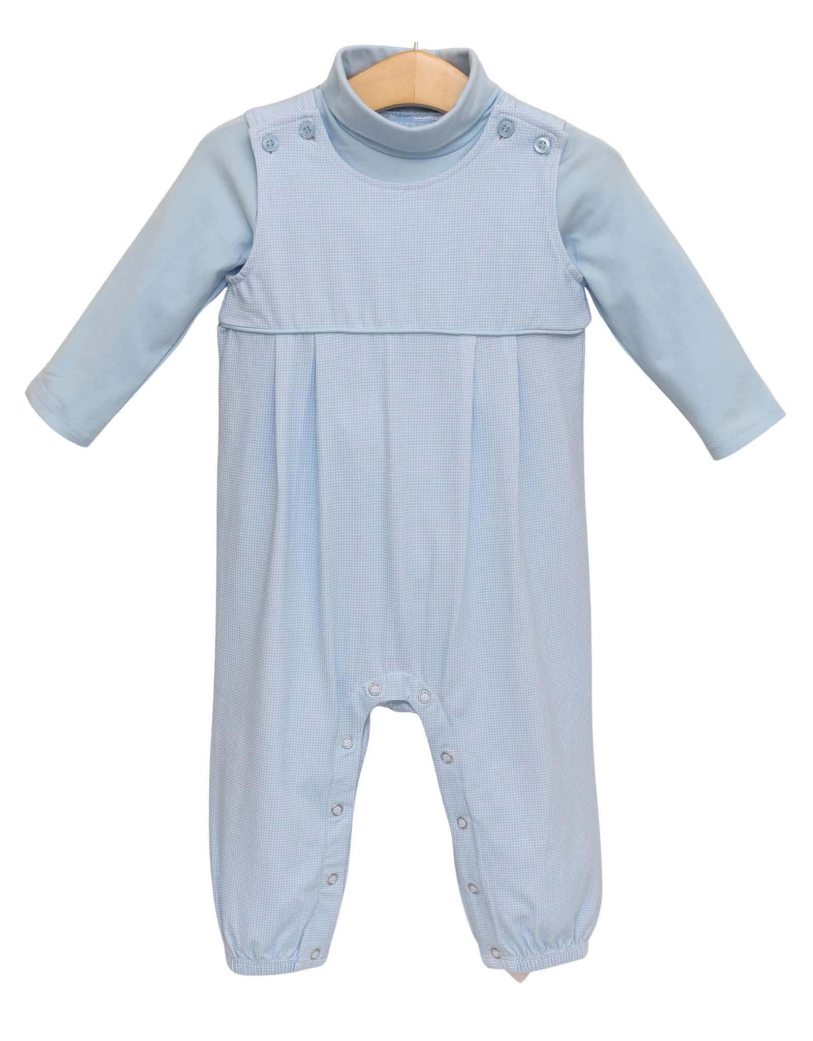Trotter Street Kids TSF26 Archie Jon Jon Set Lt. Blue Microgingham