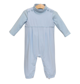 Trotter Street Kids Archie Jon Jon Set Light Blue Microgingham