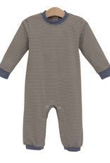 Trotter Street Kids TSF26 Miller Romper Beige Stripe/Blue