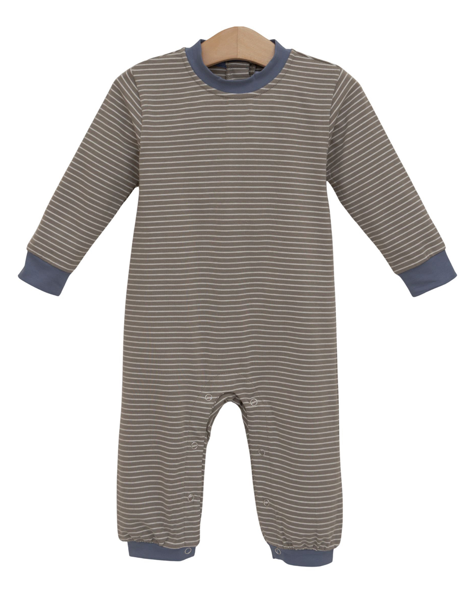Trotter Street Kids TSF26 Miller Romper Beige Stripe/Blue