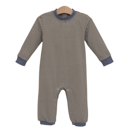 Trotter Street Kids Miller Romper Beige Stripe/Blue
