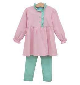Trotter Street Kids Scarlett Pant Set Pink Stripe/Mint