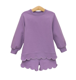 Trotter Street Kids Sophia Scalloped Set Lavender