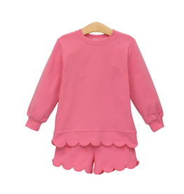 Trotter Street Kids Sophia Scalloped Set Pink