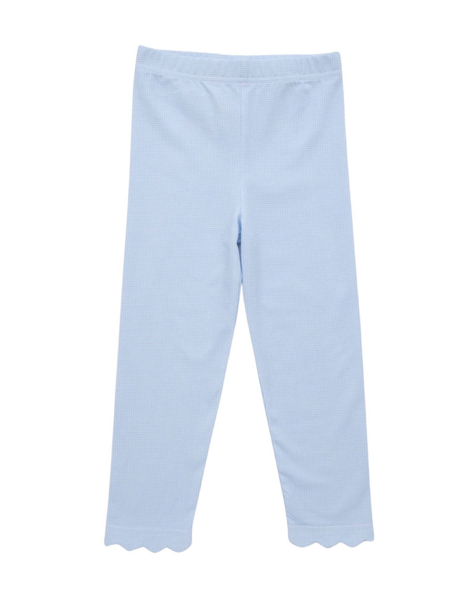Trotter Street Kids TSF26 Scalloped Legging Blue Microgingham