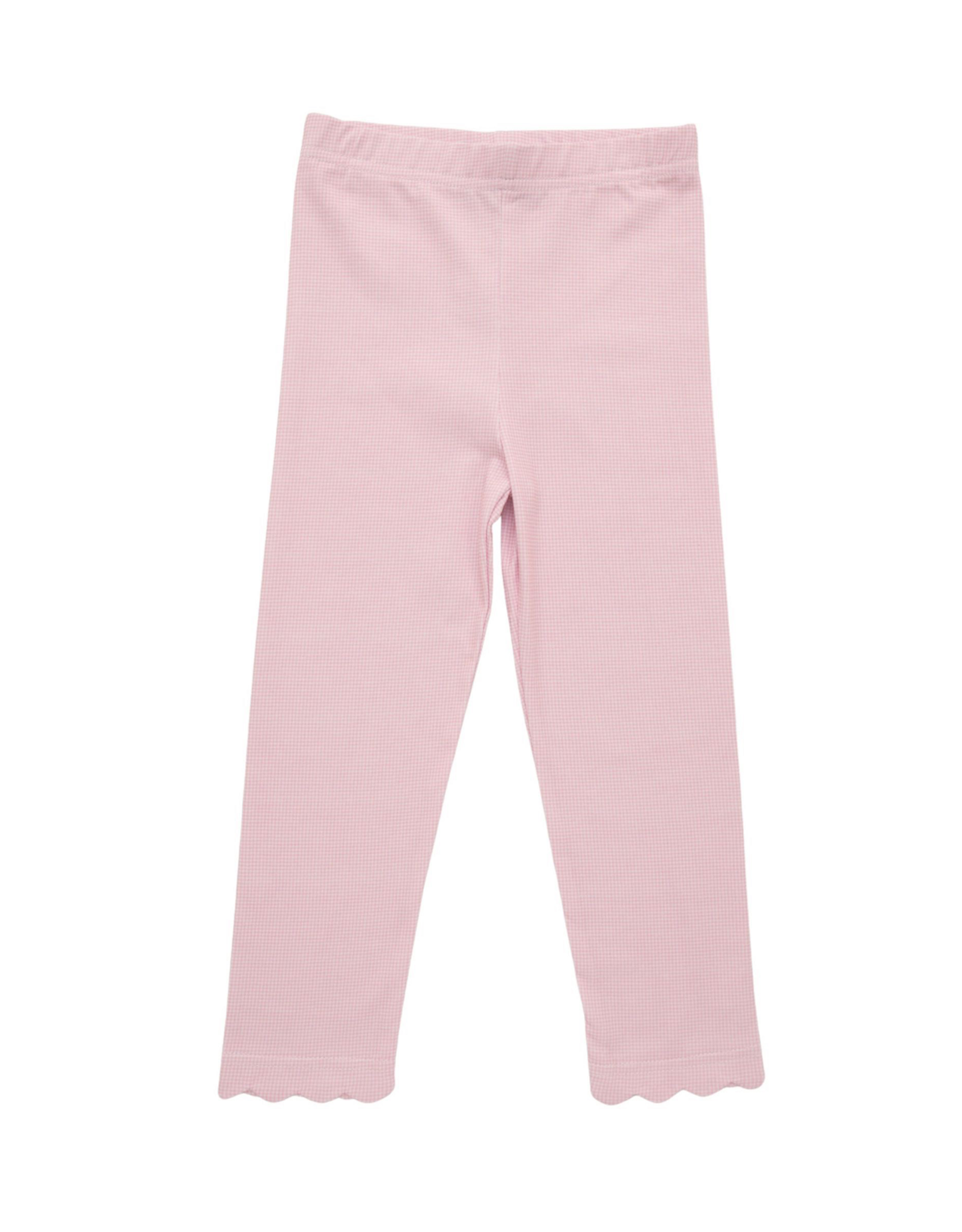 Trotter Street Kids TSF26 Scalloped Legging Pink Microgingham