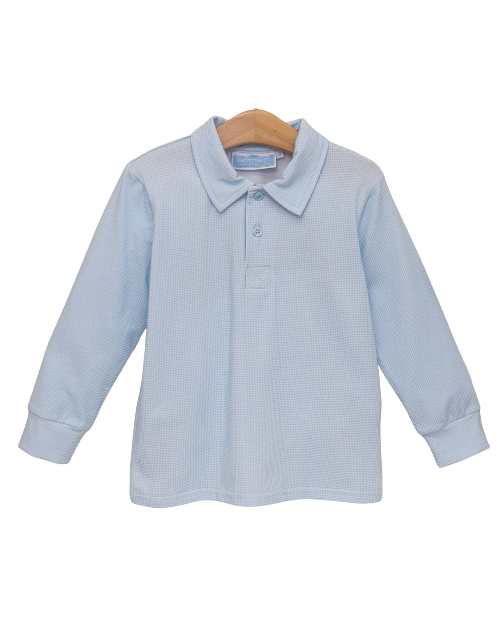 Trotter Street Kids TSF26 Jackson Polo Lt. Blue Microgingham
