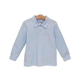 Trotter Street Kids Jackson Polo Light Blue Microgingham