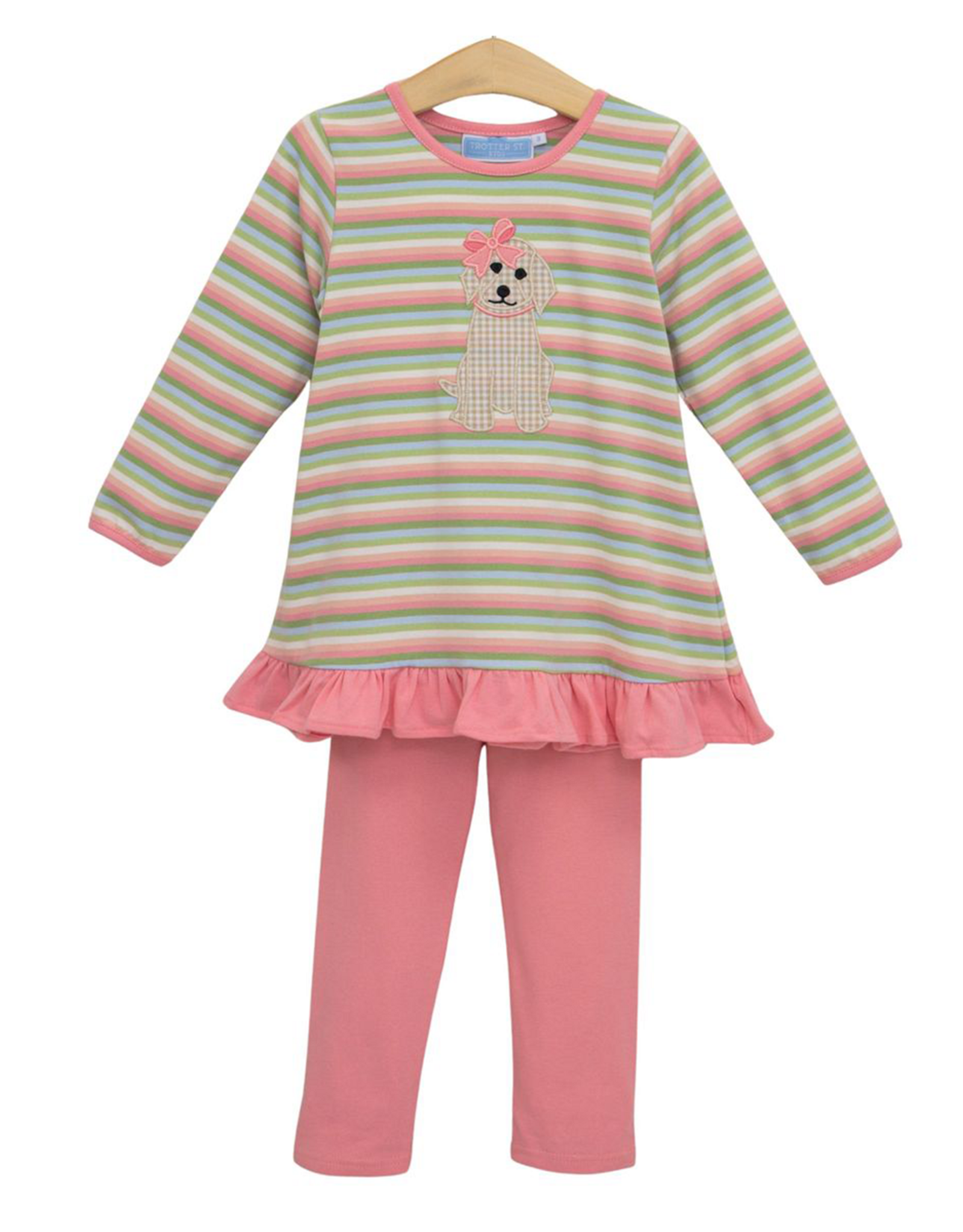 Trotter Street Kids TSF26 Puppy Ruffle Pant Set