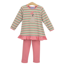 Trotter Street Kids Puppy Ruffle Pant Set