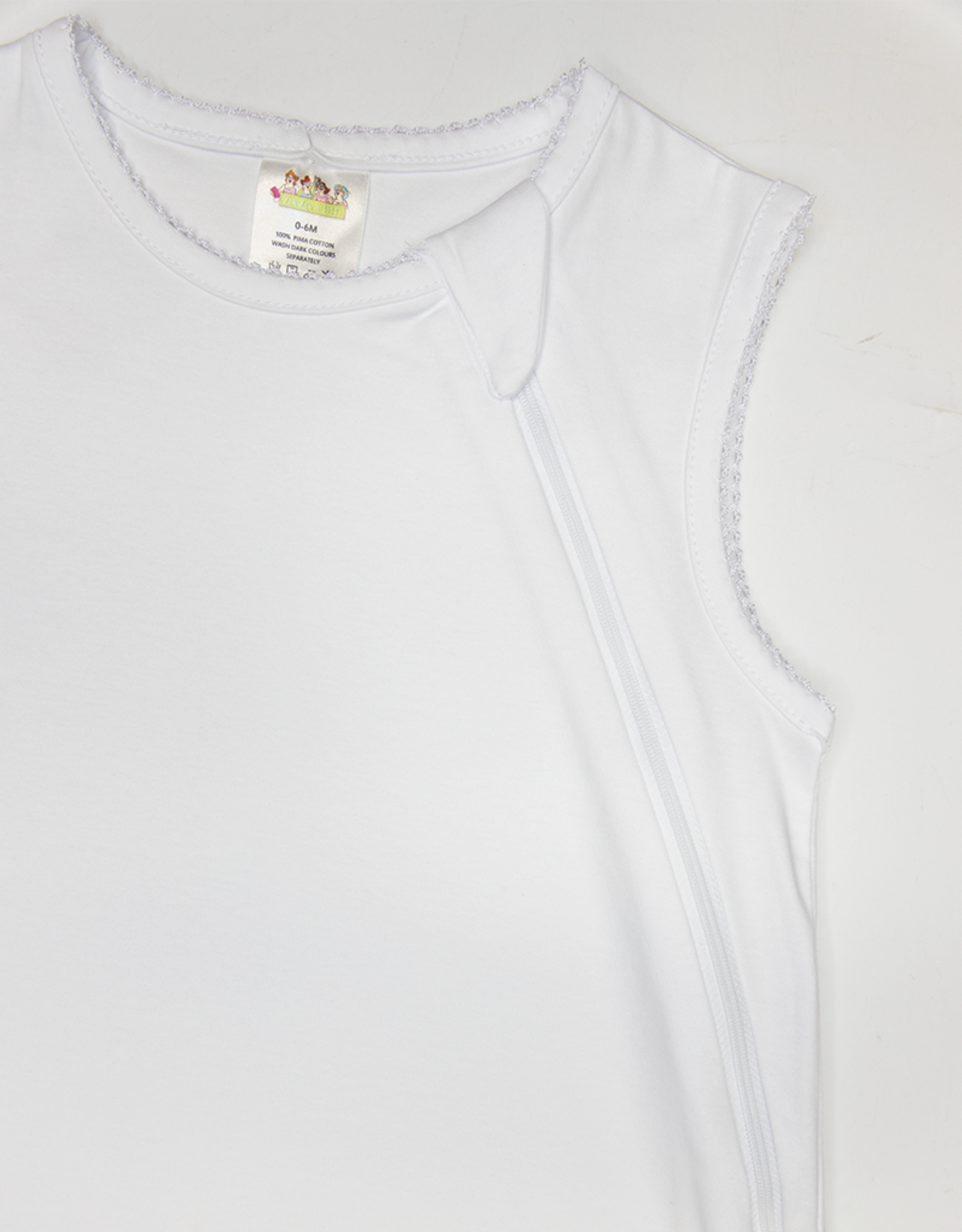 Zsa Zsa & Lolli ZZL Picot Trim Baby Sleep Sack WHITE