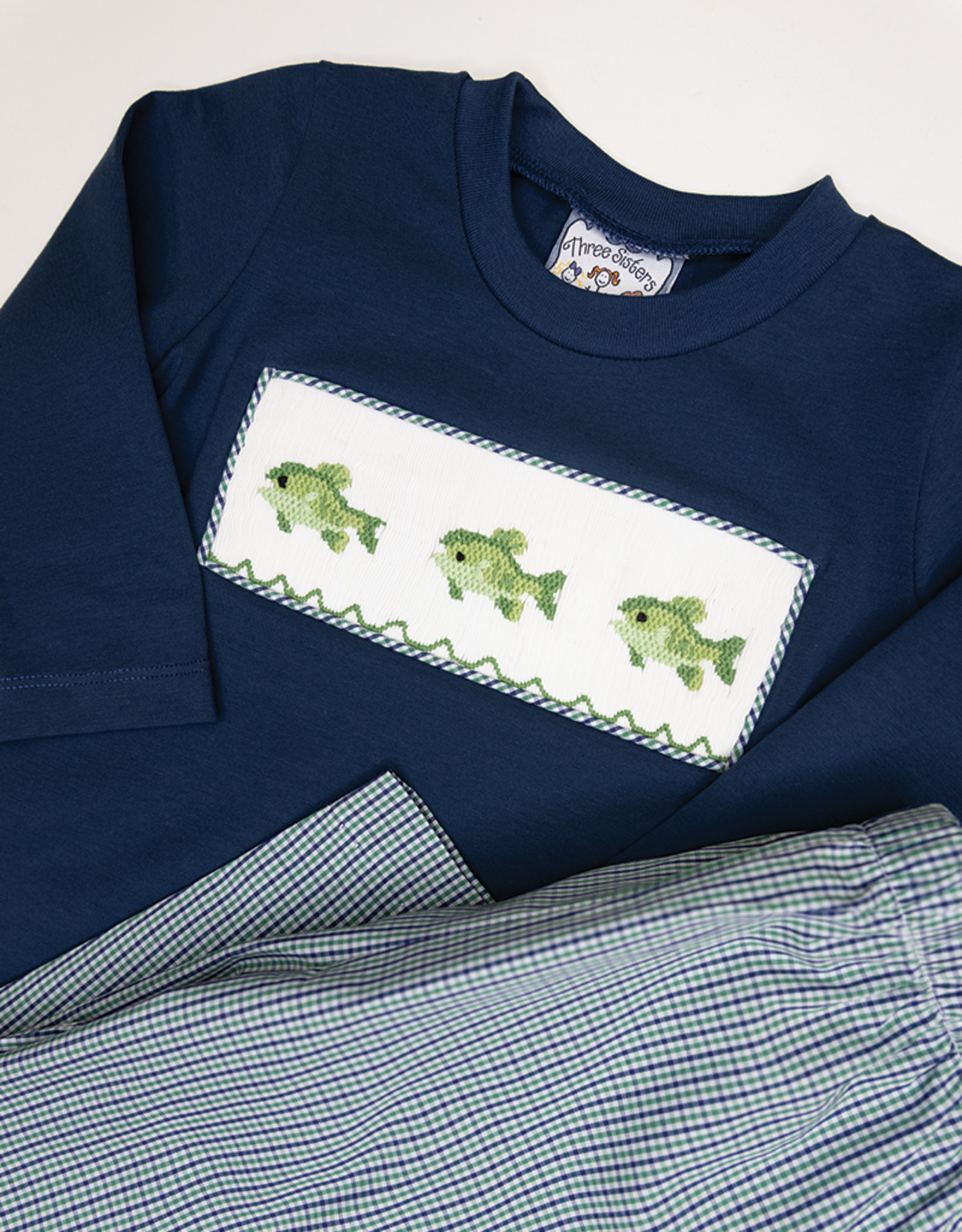 Three Sisters 738 Reelin' Them In Smocked Shirt