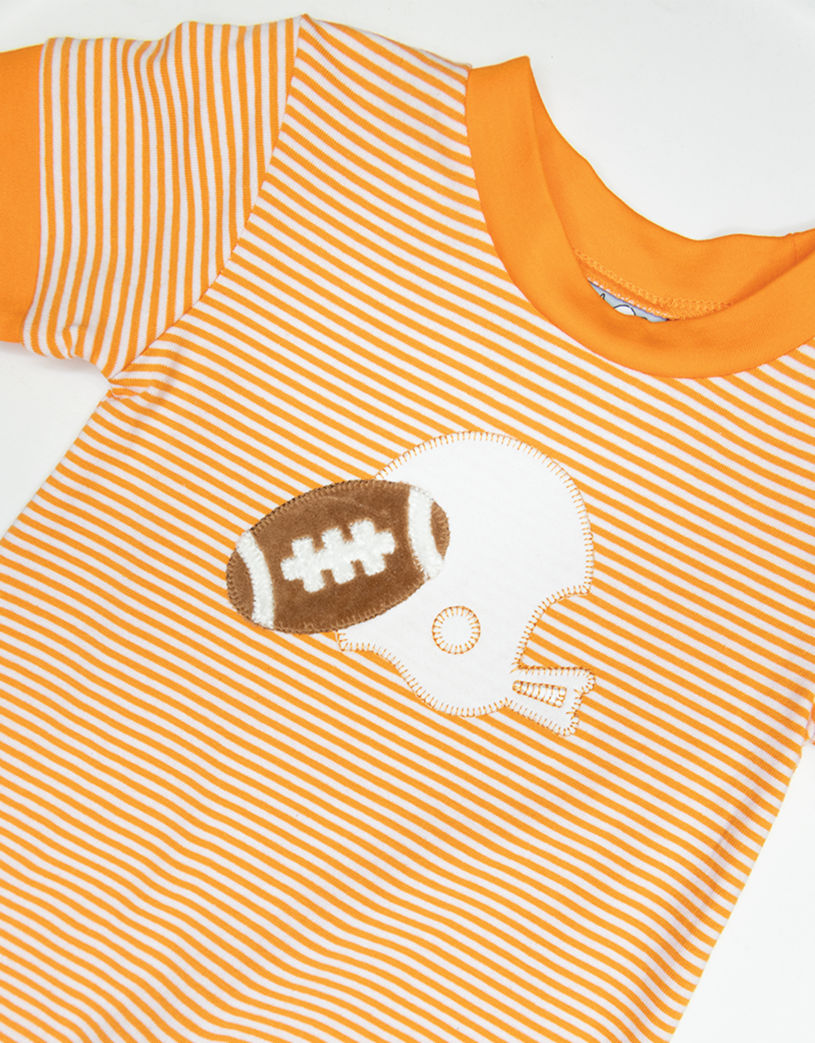 Three Sisters 870 Orange Football Romper