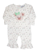 Three Sisters 884  Pig Applique Romper
