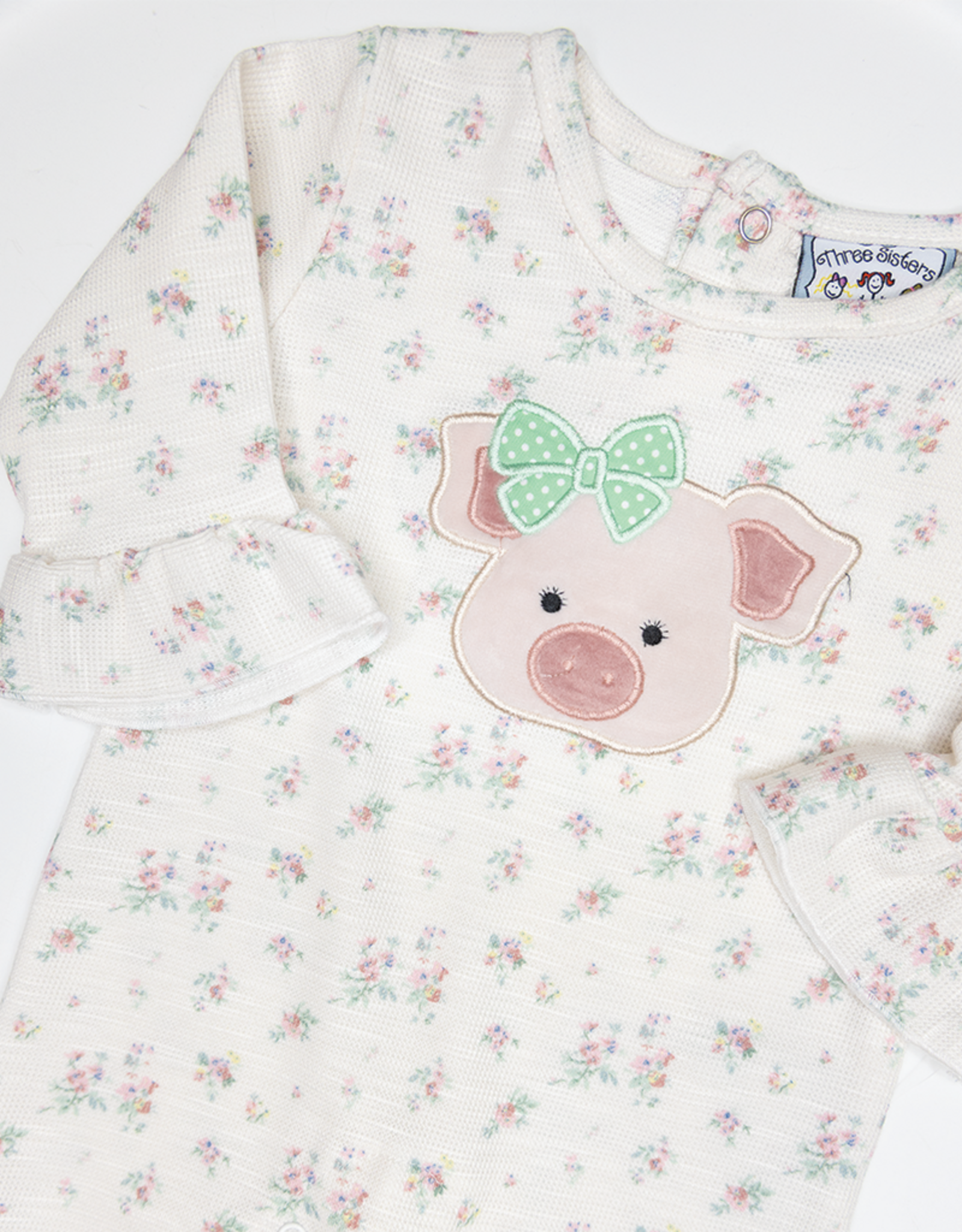 Three Sisters 884  Pig Applique Romper