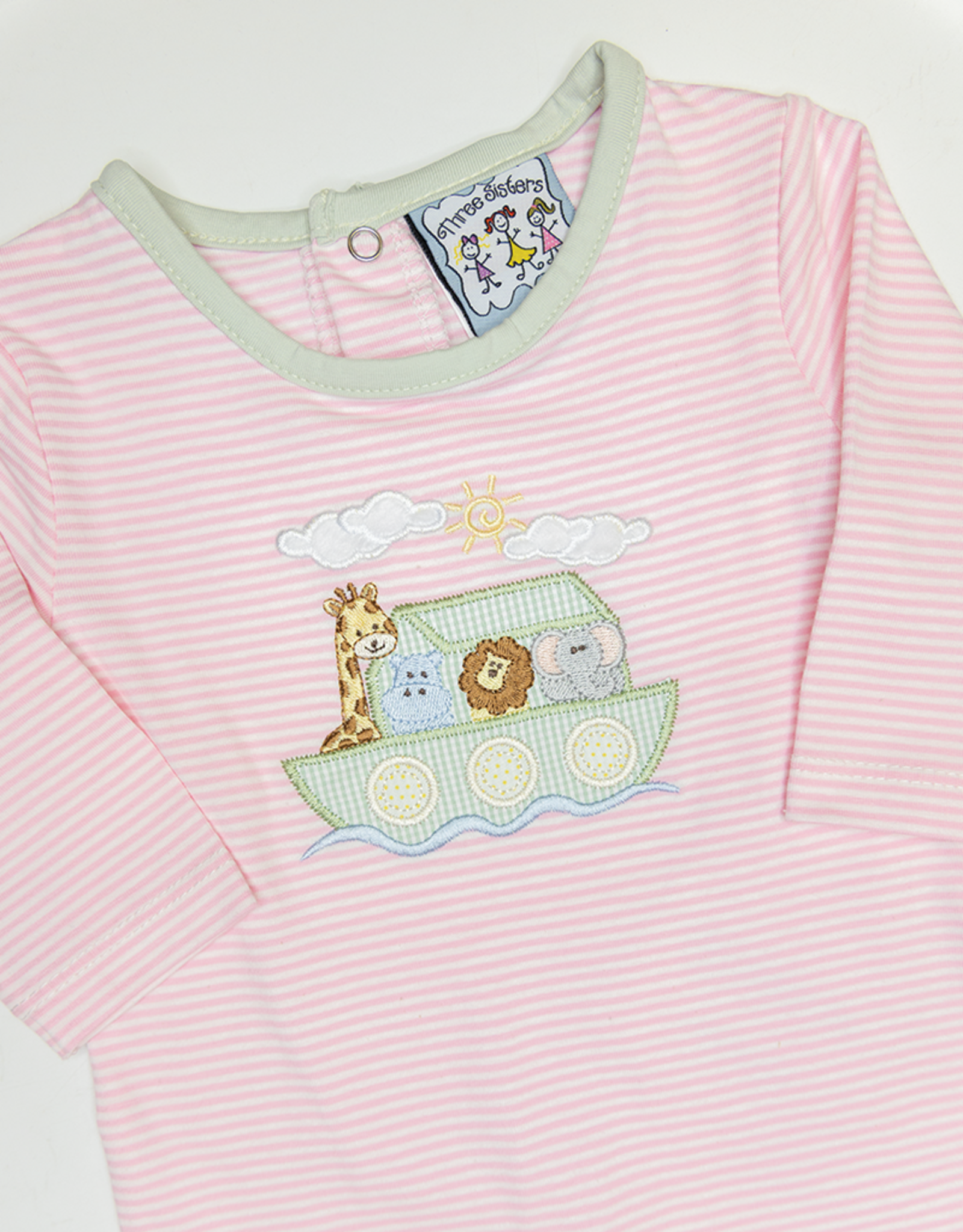 Three Sisters 838 PINK Noah Ark Romper