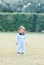 Trotter Street Kids TSF26 Gabriel Romper Lt. Blue Sripe/Navy