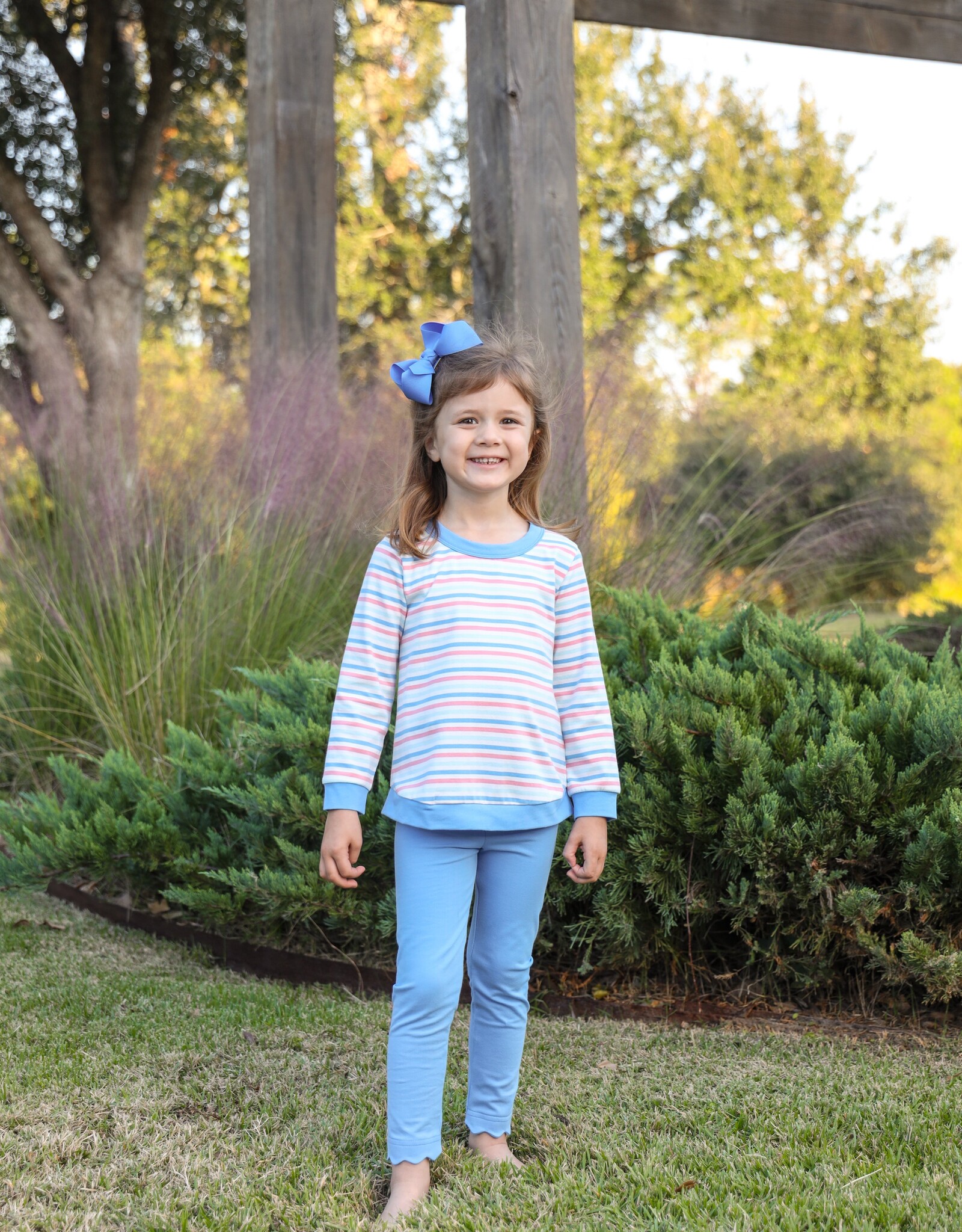Trotter Street Kids TSF26 Reagan Hampton Stripe Pant Set