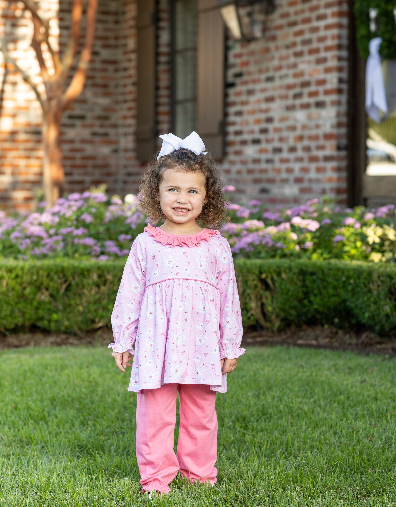 Trotter Street Kids TSF26 Tea for Two Bloomer Pant Set