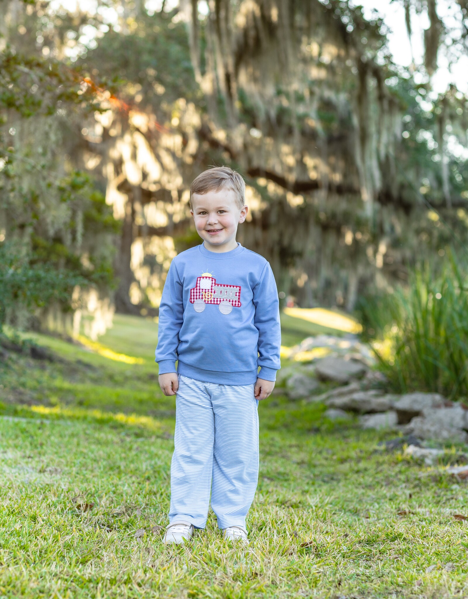 Trotter Street Kids TSF26 French Terry Fire Truck Pullover