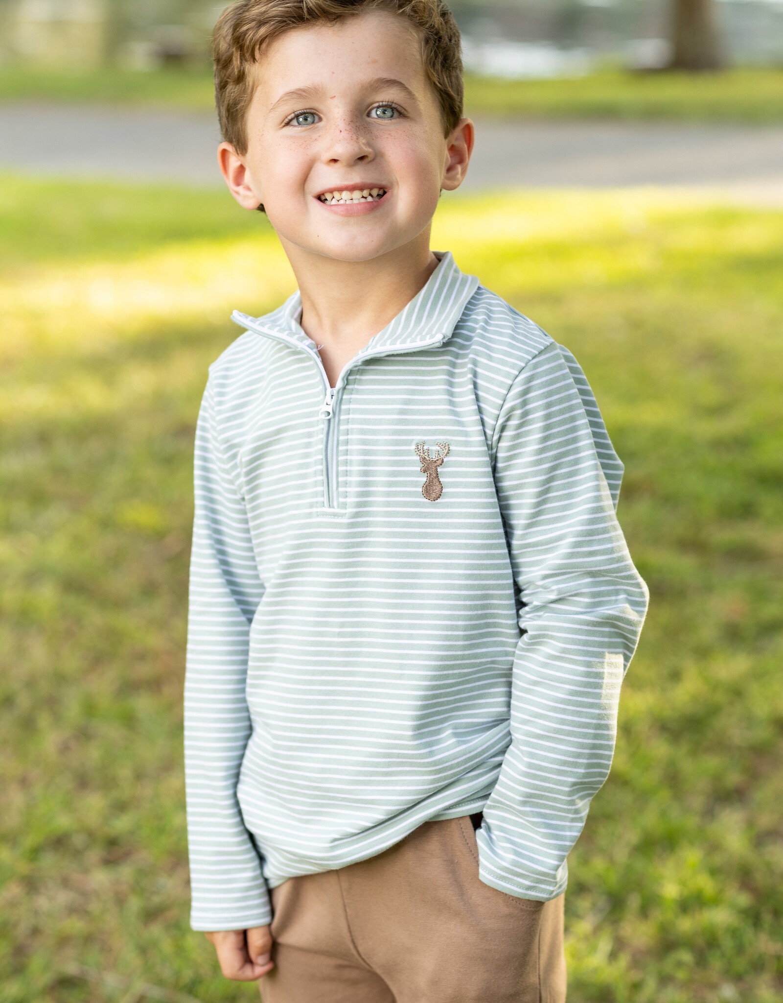 Trotter Street Kids TSF26 Deer 1/4 Zip Pullover