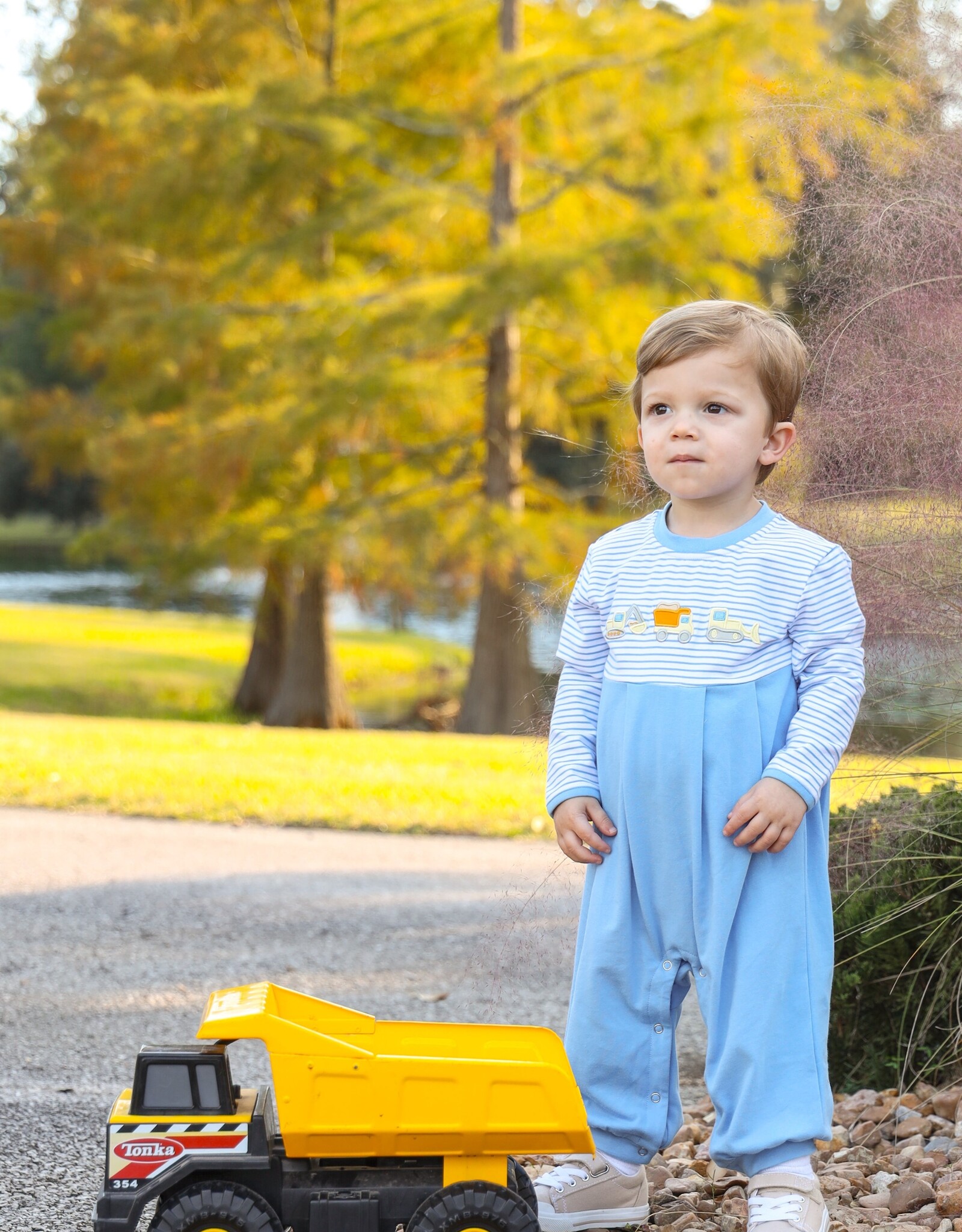 Trotter Street Kids TSF26 Construction Trucks Romper