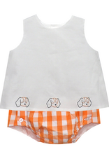 Southern Saturday SS208 White Hound Dog Diaper Set