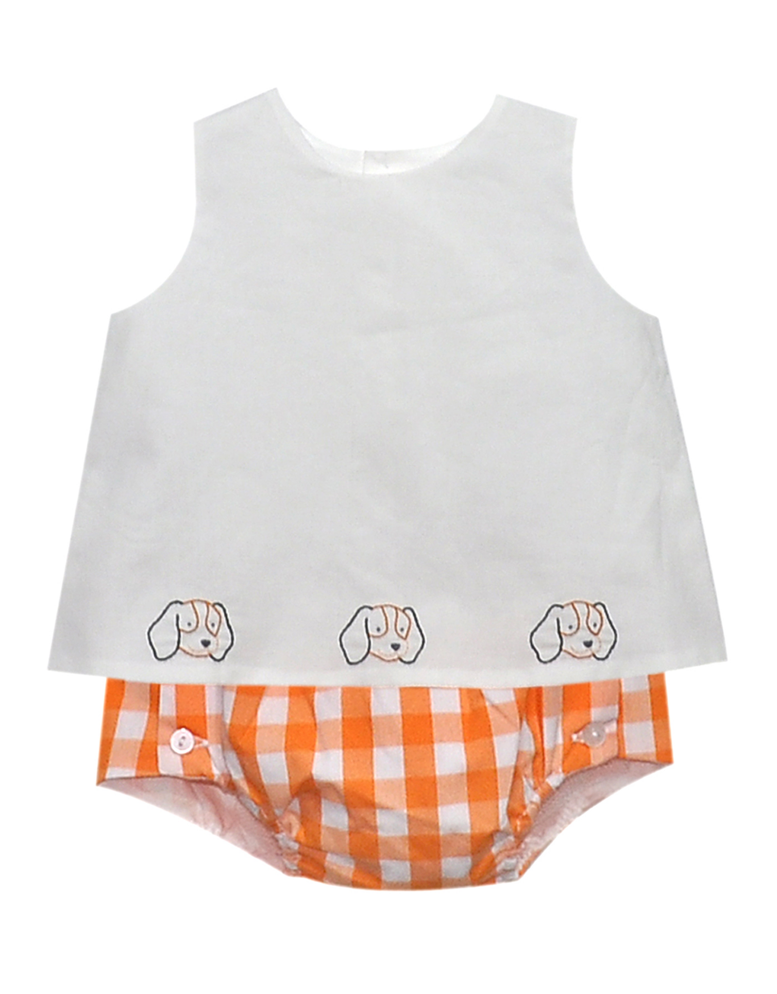 Southern Saturday SS208 White Hound Dog Diaper Set